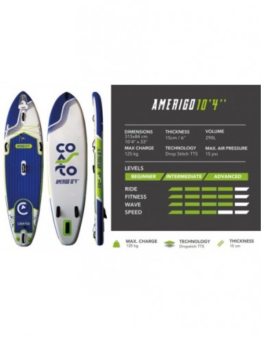 Tabla SUP hinchable Coasto Amerigo 10'4"