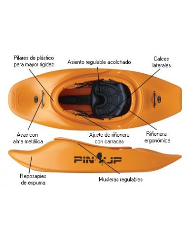 Kayak de Aguas Bravas y Surf Exo Pin-Up