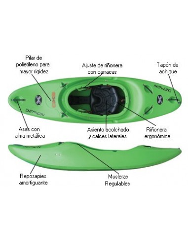 Kayak de Aguas Bravas y Surf Exo Demon